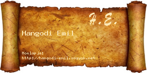 Hangodi Emil névjegykártya